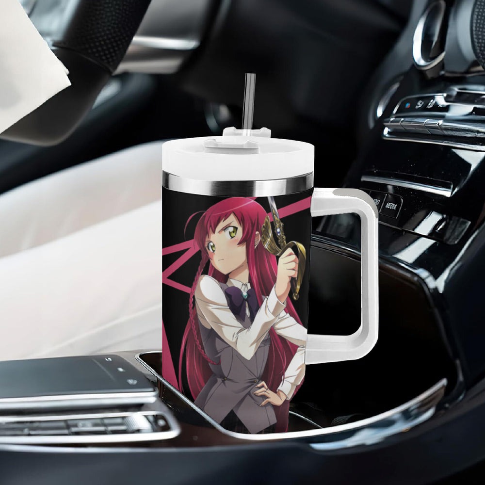 Emi Yusa The Devil Part Timer Tumbler With Handle Anime Style TS04 Emi Yusa The Devil Part Timer Tumbler With Handle Anime Style TS04