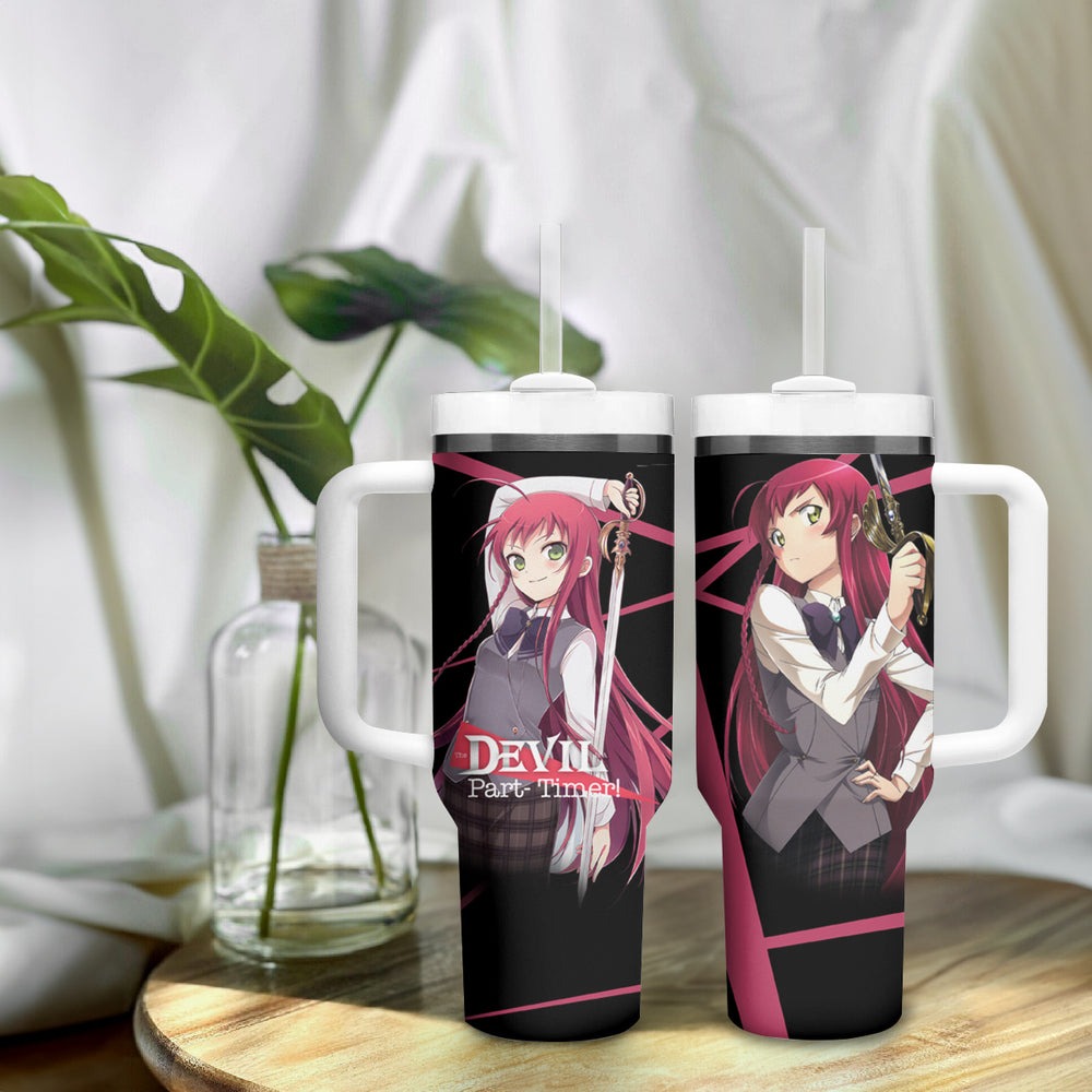 Emi Yusa The Devil Part Timer Tumbler With Handle Anime Style TS04 Emi Yusa The Devil Part Timer Tumbler With Handle Anime Style TS04