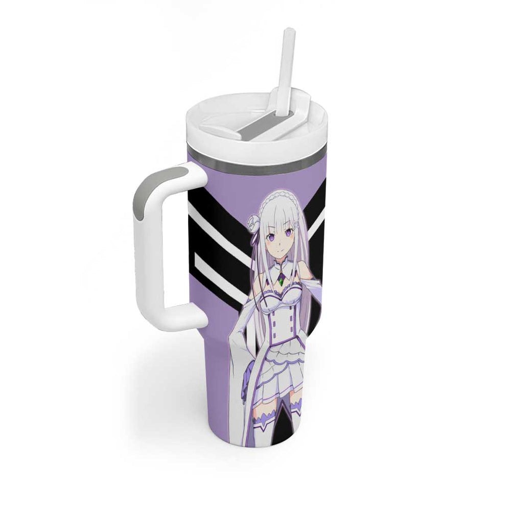 Emilia Re Zero Tumbler With Handle Anime Style TS04 Emilia Re Zero Tumbler With Handle Anime Style TS04