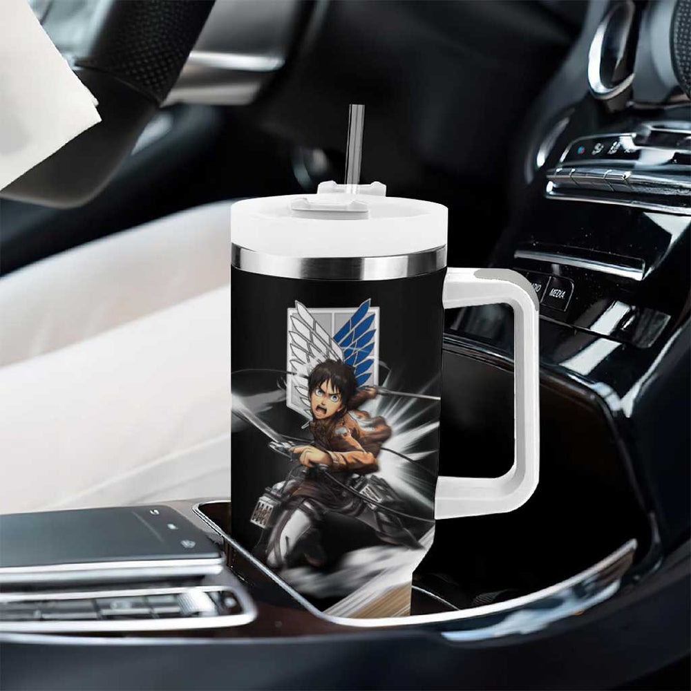 Eren Yeager Attack on Titan Tumbler With Handle Anime Style TS04 Eren Yeager Attack on Titan Tumbler With Handle Anime Style TS04