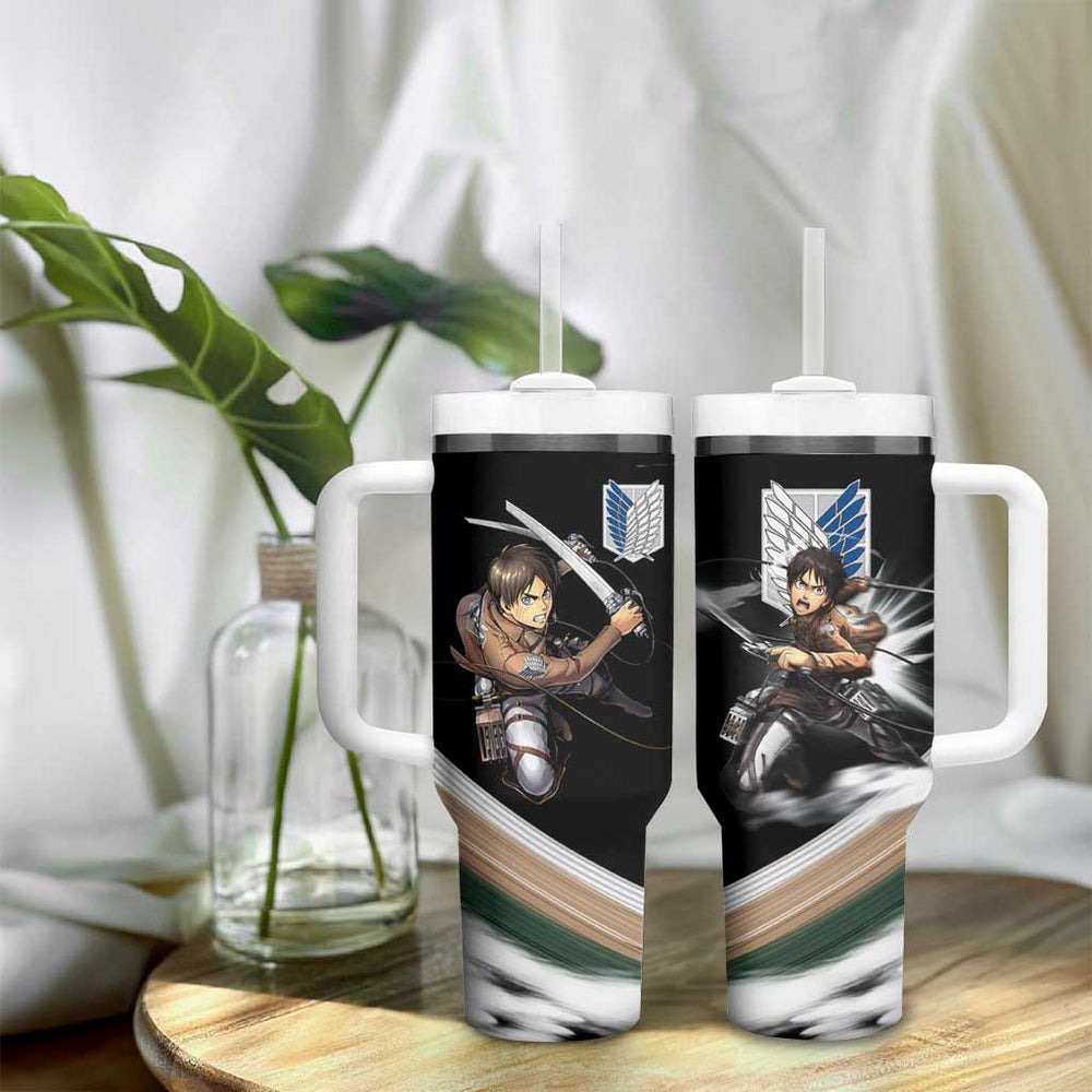 Eren Yeager Attack on Titan Tumbler With Handle Anime Style TS04 Eren Yeager Attack on Titan Tumbler With Handle Anime Style TS04