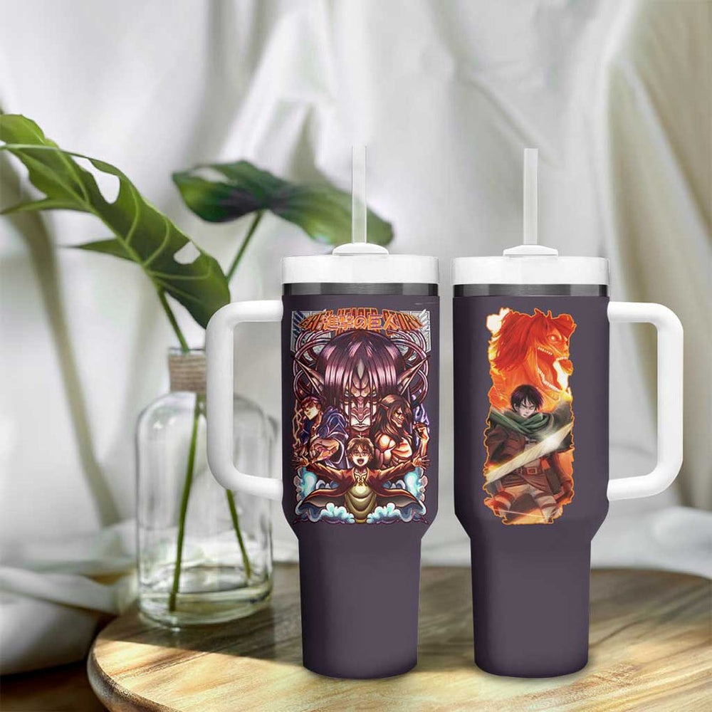 Eren Yeager Story Attack on Titan Tumbler With Handle Japan Anime Style TS04