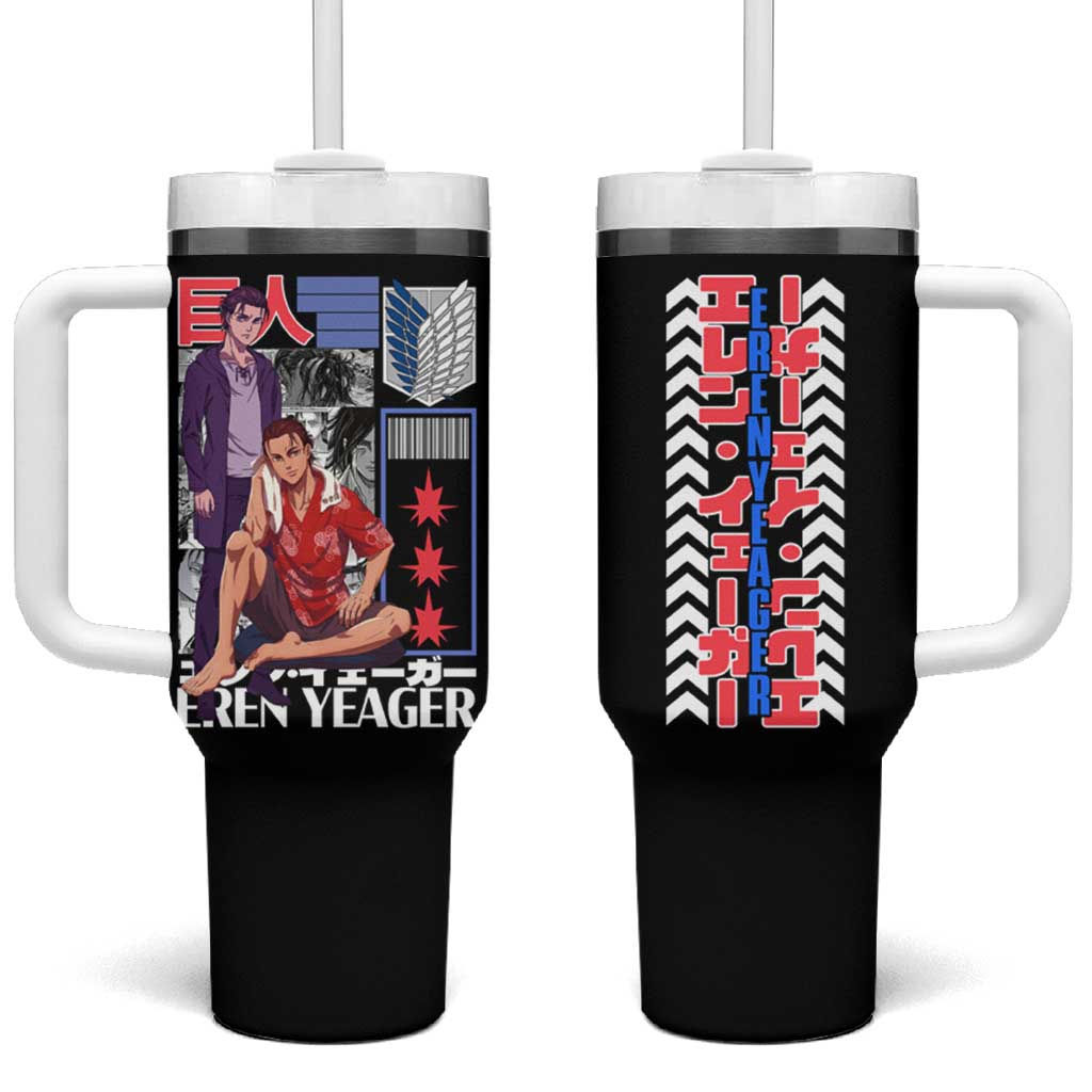 Eren Yeager V2 Attack on Titan Tumbler With Handle Japan Anime Style TS04
