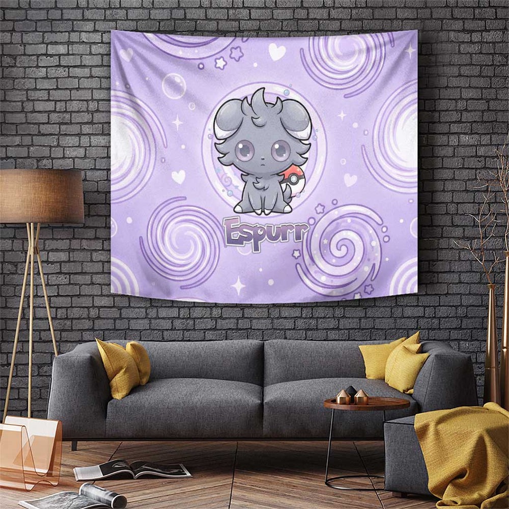 Espurr Tapestry Hypnotic Pastel Psychic Swirl Art TS04 Espurr Tapestry Hypnotic Pastel Psychic Swirl Art TS04