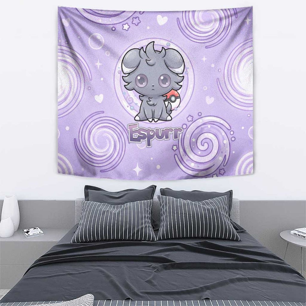Espurr Tapestry Hypnotic Pastel Psychic Swirl Art TS04 Espurr Tapestry Hypnotic Pastel Psychic Swirl Art TS04
