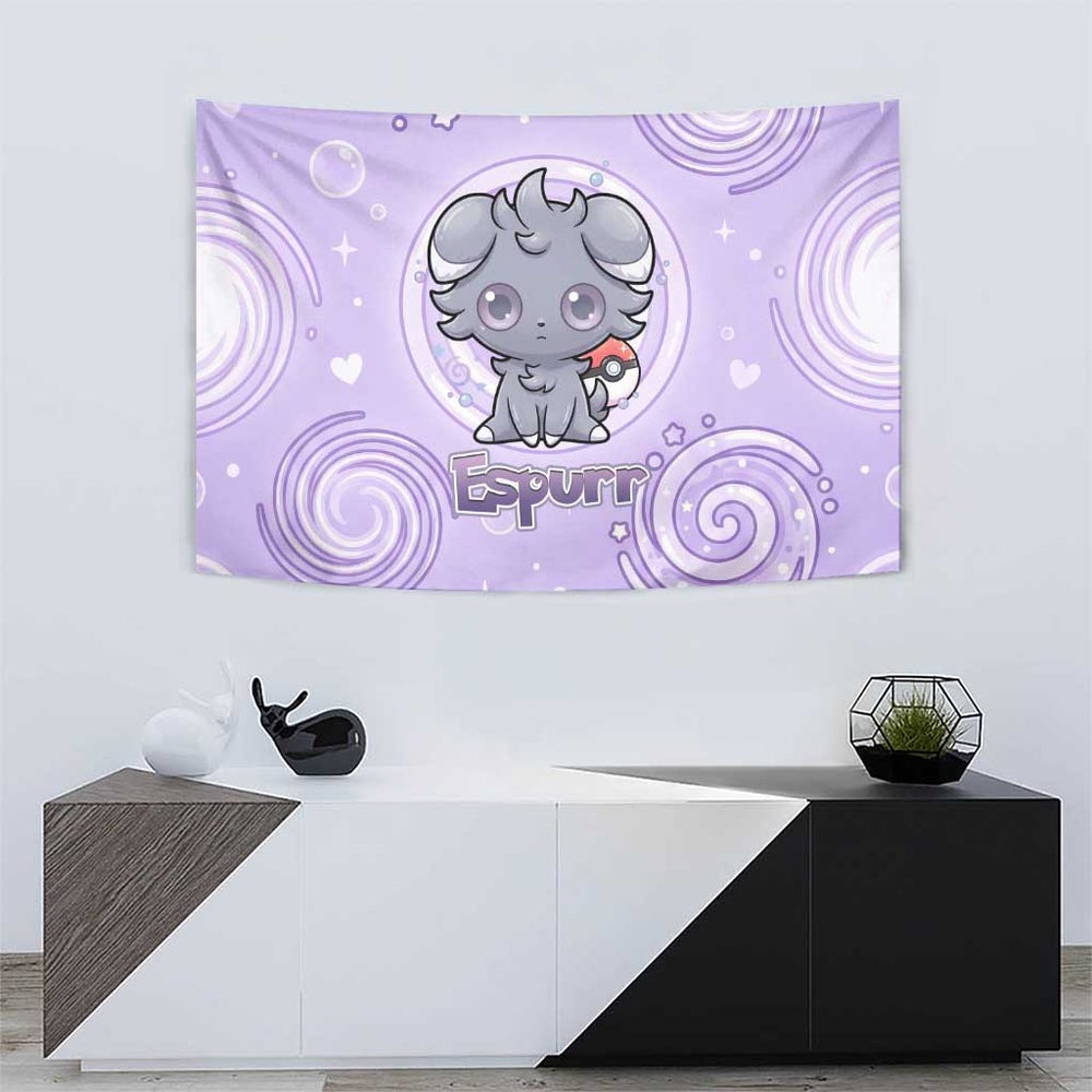 Espurr Tapestry Hypnotic Pastel Psychic Swirl Art TS04 Espurr Tapestry Hypnotic Pastel Psychic Swirl Art TS04
