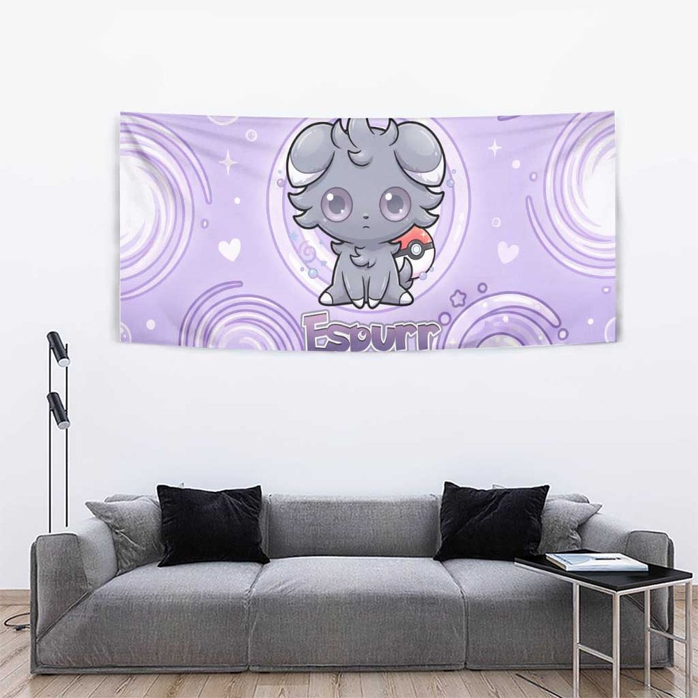 Espurr Tapestry Hypnotic Pastel Psychic Swirl Art TS04 Espurr Tapestry Hypnotic Pastel Psychic Swirl Art TS04