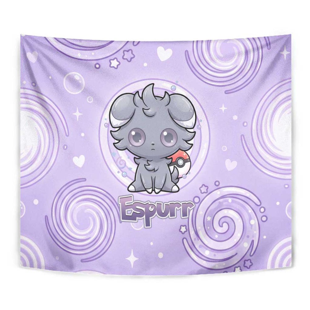 Espurr Tapestry Hypnotic Pastel Psychic Swirl Art TS04 Espurr Tapestry Hypnotic Pastel Psychic Swirl Art TS04