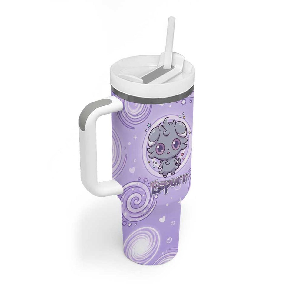 Espurr Tumbler With Handle Hypnotic Pastel Psychic Swirl Art TS04 Espurr Tumbler With Handle Hypnotic Pastel Psychic Swirl Art TS04