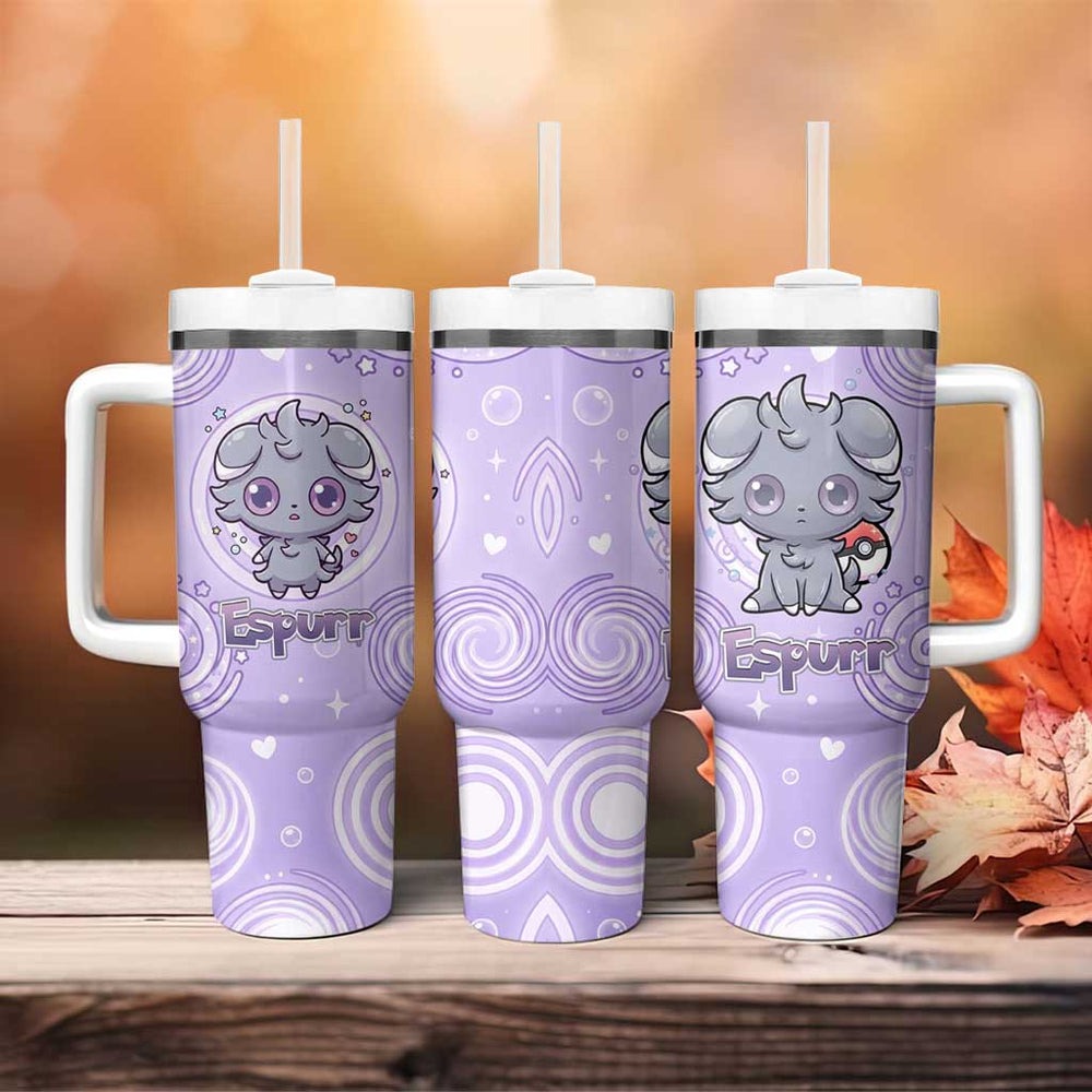 Espurr Tumbler With Handle Hypnotic Pastel Psychic Swirl Art TS04 Espurr Tumbler With Handle Hypnotic Pastel Psychic Swirl Art TS04