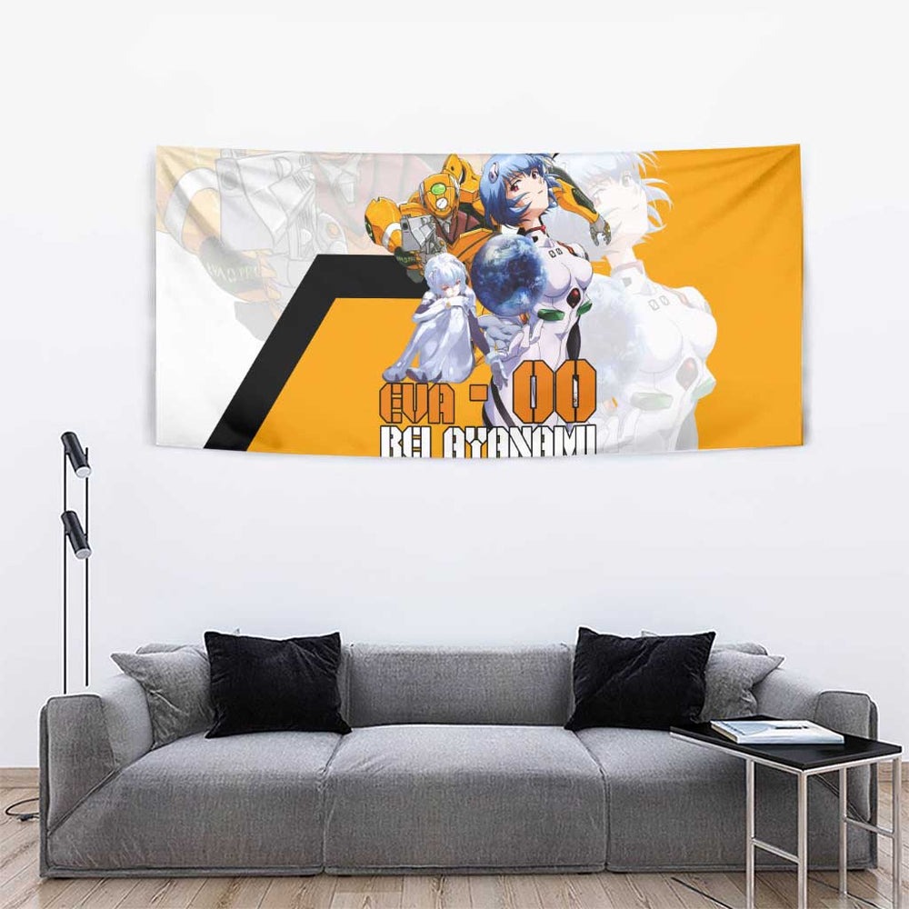 Evangelion EVA-00 and Rei Ayanami Yellow and White Tumbler With Handle Design with Mecha and Character Artwork TS04 Evangelion EVA-00 and Rei Ayanami Yellow and White Tumbler With Handle Design with Mecha and Character Artwork TS04