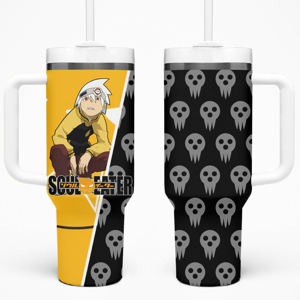 Evans Soul Eater Tumbler With Handle Anime Art Mix With Skull Pattern Style TS04 Evans Soul Eater Tumbler With Handle Anime Art Mix With Skull Pattern Style TS04