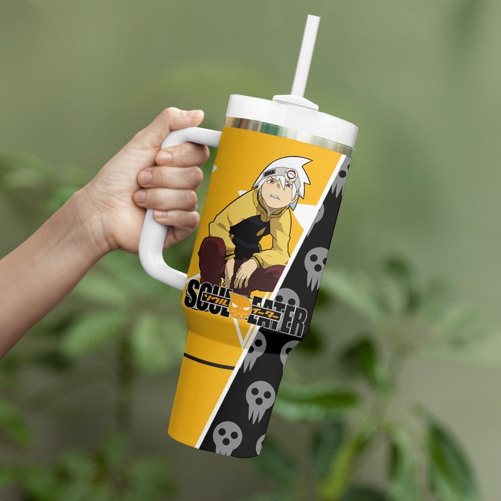 Evans Soul Eater Tumbler With Handle Anime Art Mix With Skull Pattern Style TS04 Evans Soul Eater Tumbler With Handle Anime Art Mix With Skull Pattern Style TS04