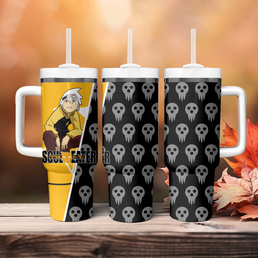 Evans Soul Eater Tumbler With Handle Anime Art Mix With Skull Pattern Style TS04 Evans Soul Eater Tumbler With Handle Anime Art Mix With Skull Pattern Style TS04