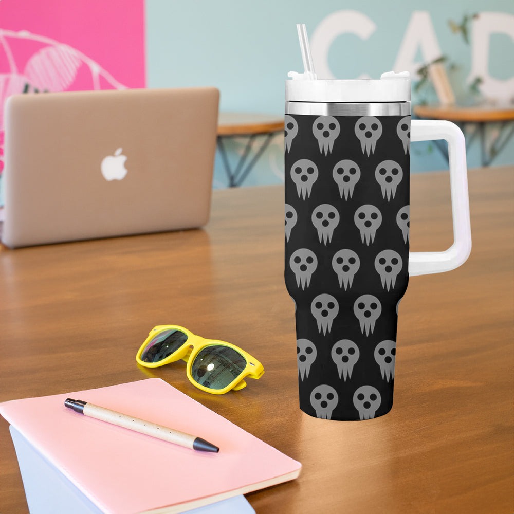 Evans Soul Eater Tumbler With Handle Anime Art Mix With Skull Pattern Style TS04 Evans Soul Eater Tumbler With Handle Anime Art Mix With Skull Pattern Style TS04