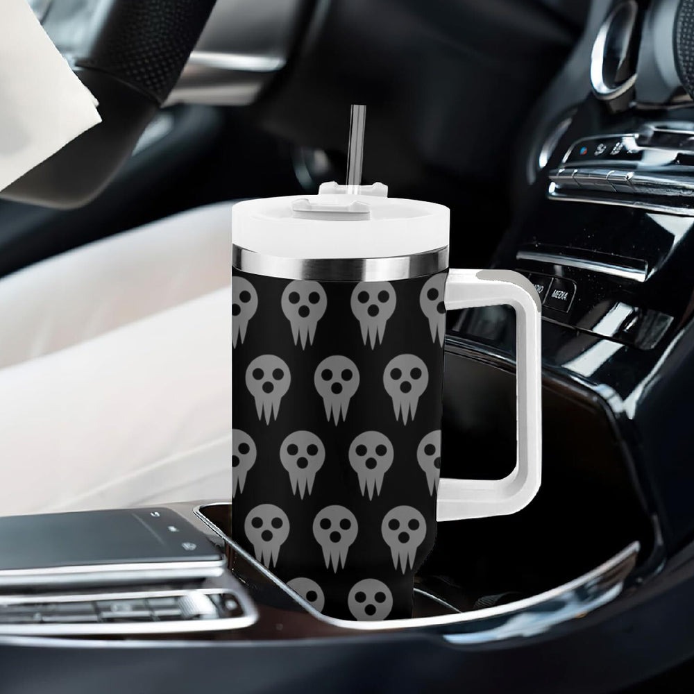 Evans Soul Eater Tumbler With Handle Anime Art Mix With Skull Pattern Style TS04 Evans Soul Eater Tumbler With Handle Anime Art Mix With Skull Pattern Style TS04