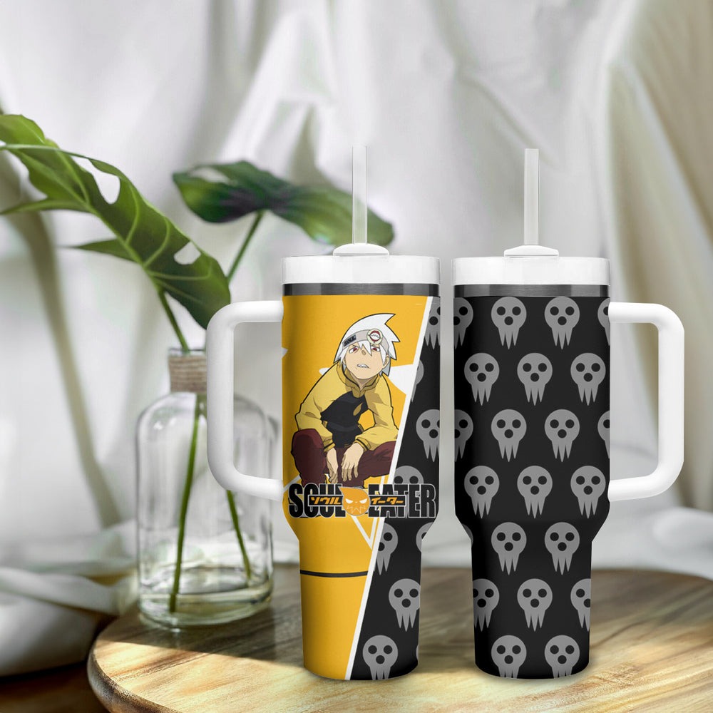 Evans Soul Eater Tumbler With Handle Anime Art Mix With Skull Pattern Style TS04 Evans Soul Eater Tumbler With Handle Anime Art Mix With Skull Pattern Style TS04