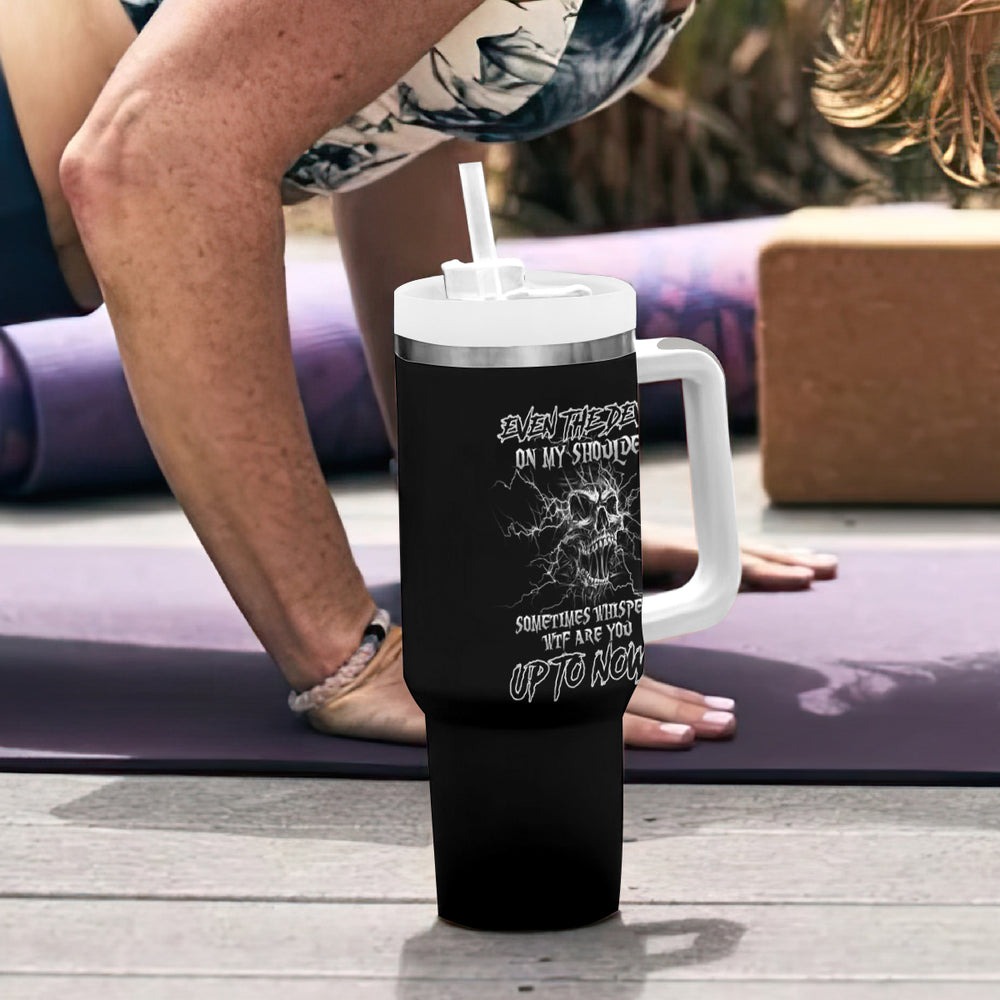 Even The Devil On My Shoulder Tumbler With Handle TS04