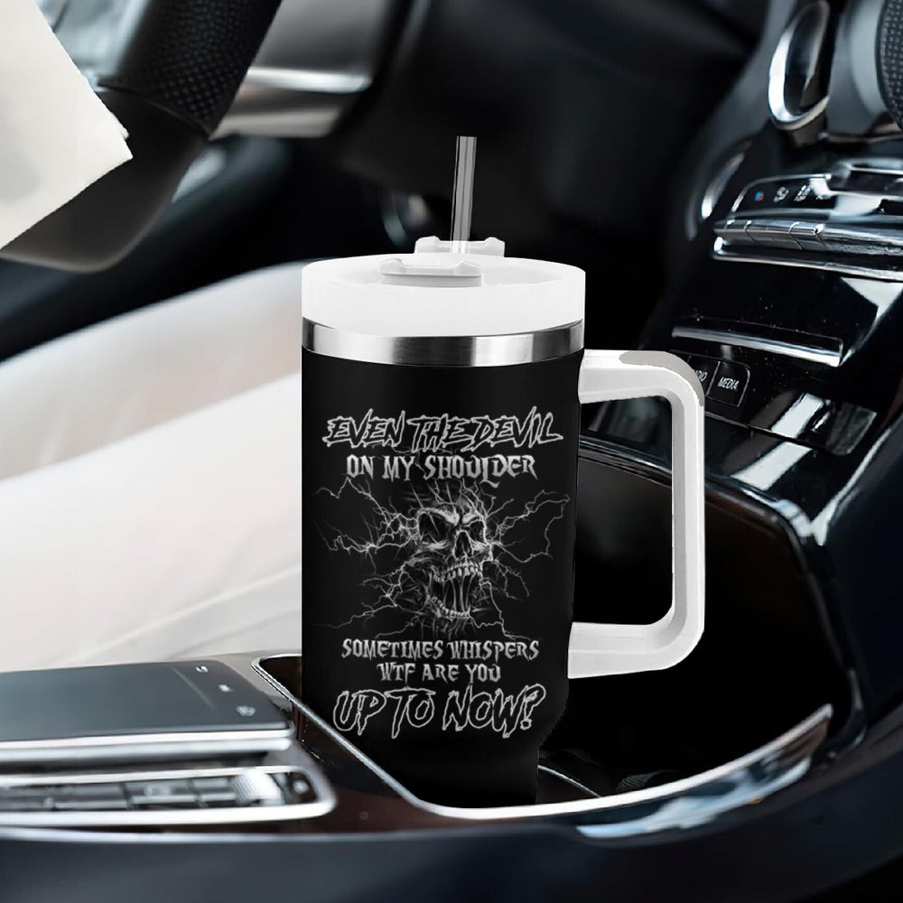 Even The Devil On My Shoulder Tumbler With Handle TS04