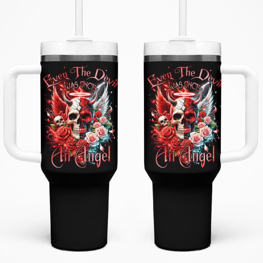 Evil Angel Skull Tumbler With Handle Even The Devil Was Once An Angel DT01 Evil Angel Skull Tumbler With Handle Even The Devil Was Once An Angel DT01