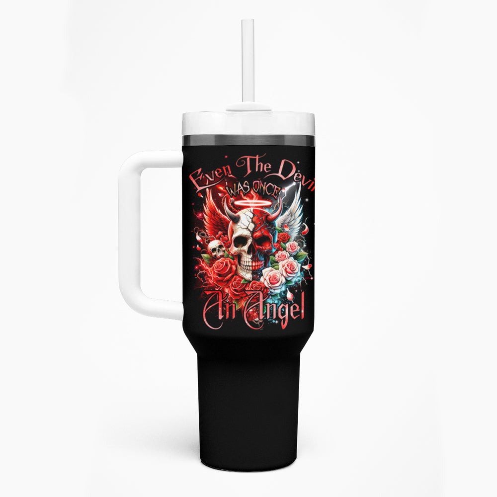 Evil Angel Skull Tumbler With Handle Even The Devil Was Once An Angel DT01 Evil Angel Skull Tumbler With Handle Even The Devil Was Once An Angel DT01