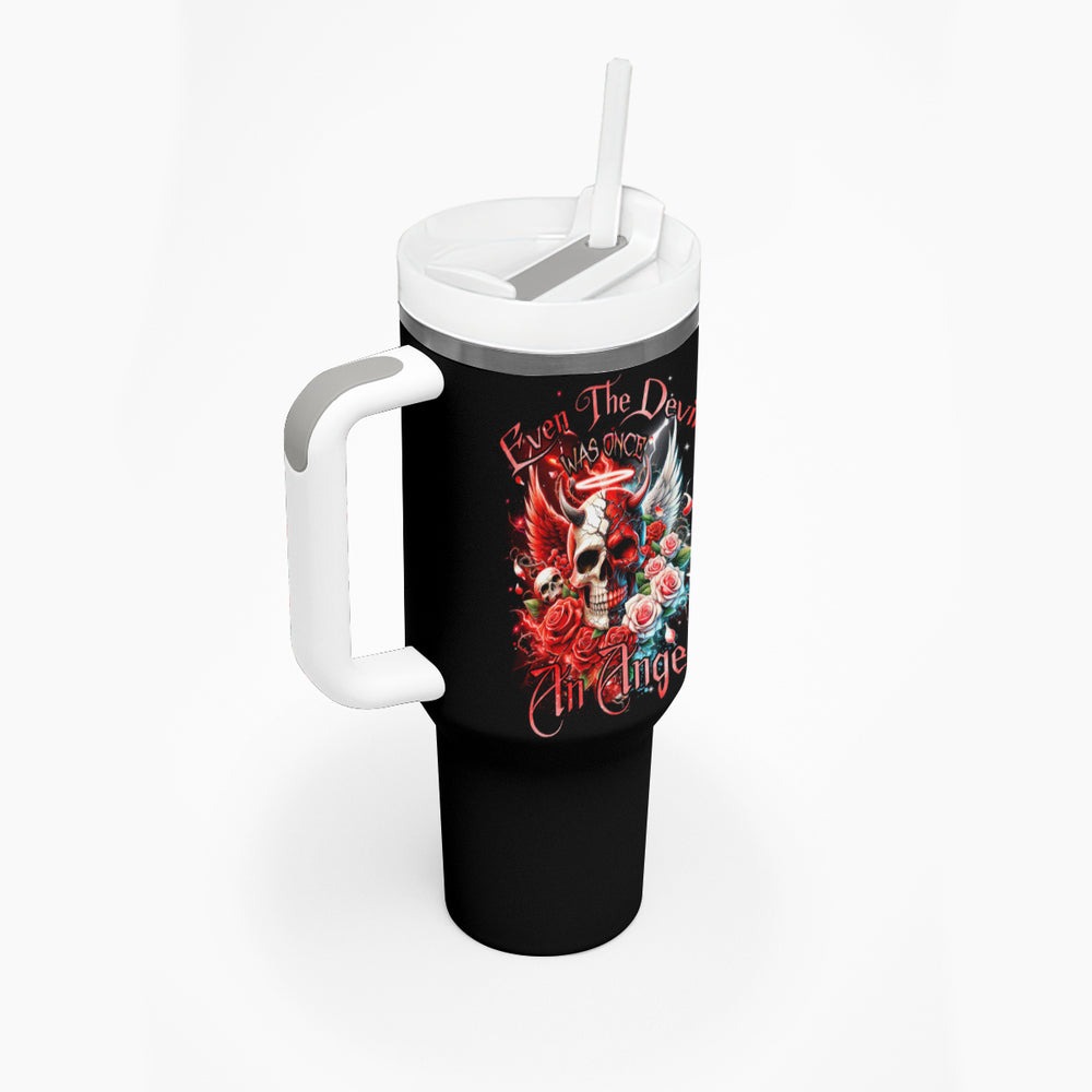 Evil Angel Skull Tumbler With Handle Even The Devil Was Once An Angel DT01 Evil Angel Skull Tumbler With Handle Even The Devil Was Once An Angel DT01