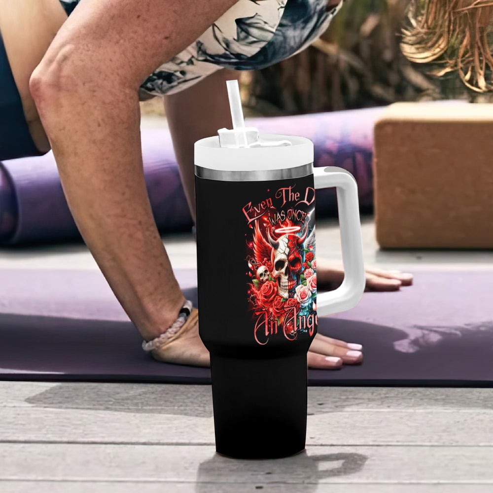 Evil Angel Skull Tumbler With Handle Even The Devil Was Once An Angel DT01 Evil Angel Skull Tumbler With Handle Even The Devil Was Once An Angel DT01