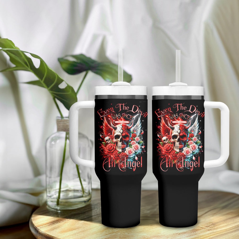 Evil Angel Skull Tumbler With Handle Even The Devil Was Once An Angel DT01 Evil Angel Skull Tumbler With Handle Even The Devil Was Once An Angel DT01