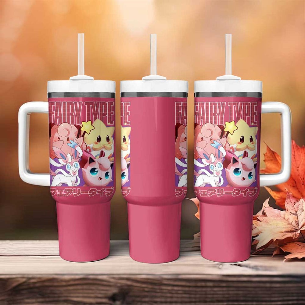 Fairy Type Poke Tumbler With Handle Anime Style TS04 Fairy Type Poke Tumbler With Handle Anime Style TS04