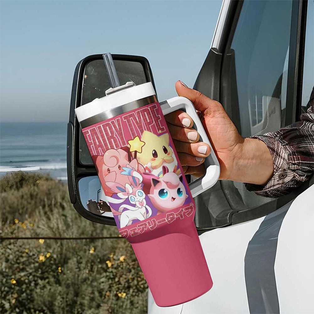 Fairy Type Poke Tumbler With Handle Anime Style TS04 Fairy Type Poke Tumbler With Handle Anime Style TS04