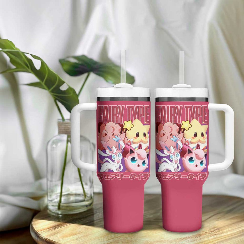 Fairy Type Poke Tumbler With Handle Anime Style TS04 Fairy Type Poke Tumbler With Handle Anime Style TS04