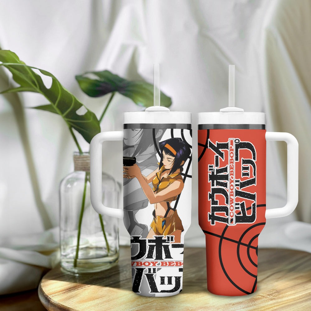 Faye Valentine Cowboy Bebop Tumbler With Handle Anime Style TS04 Faye Valentine Cowboy Bebop Tumbler With Handle Anime Style TS04