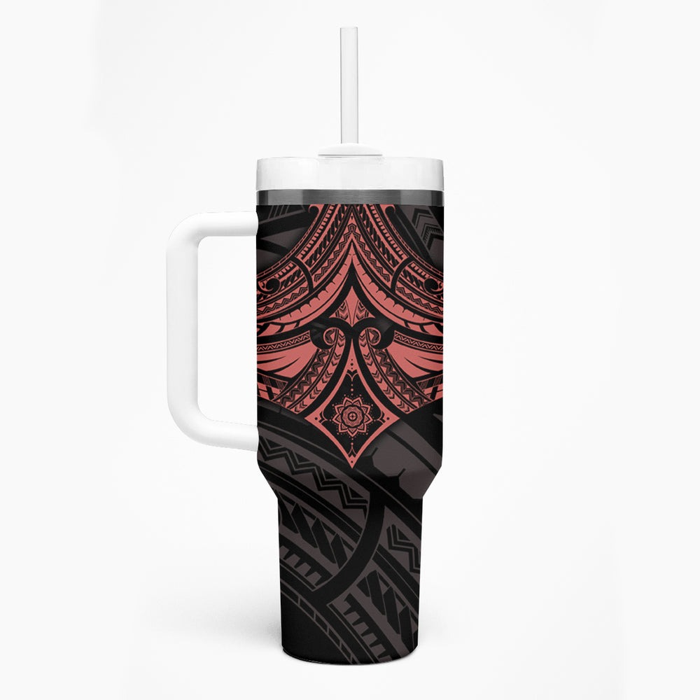 Feminine Polynesian Tumbler With Handle Mandala Tattoo Style TS04 Feminine Polynesian Tumbler With Handle Mandala Tattoo Style TS04
