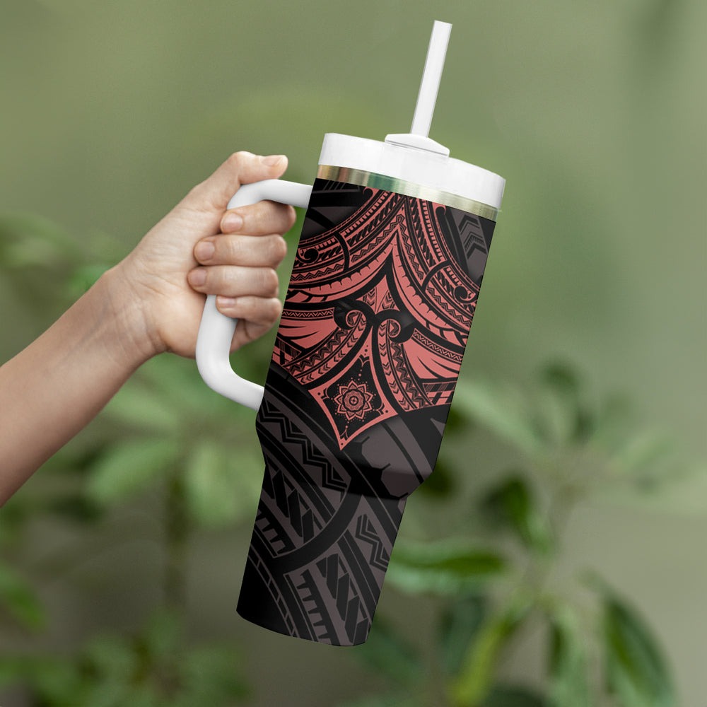 Feminine Polynesian Tumbler With Handle Mandala Tattoo Style TS04 Feminine Polynesian Tumbler With Handle Mandala Tattoo Style TS04