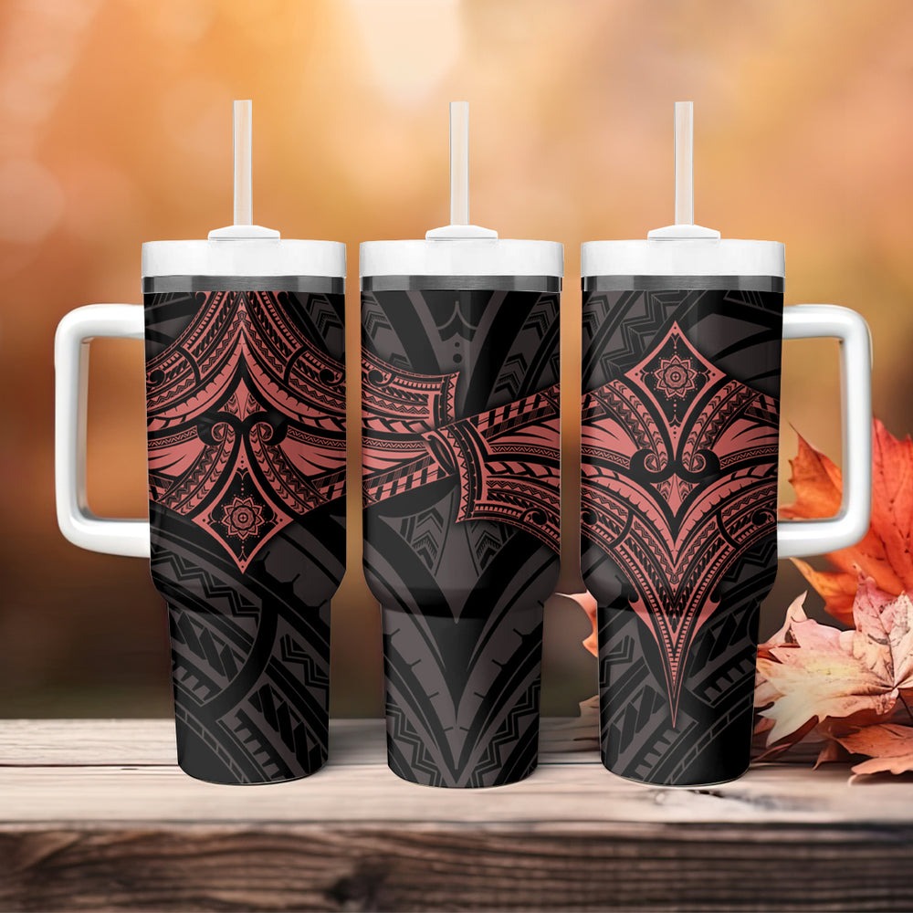 Feminine Polynesian Tumbler With Handle Mandala Tattoo Style TS04 Feminine Polynesian Tumbler With Handle Mandala Tattoo Style TS04