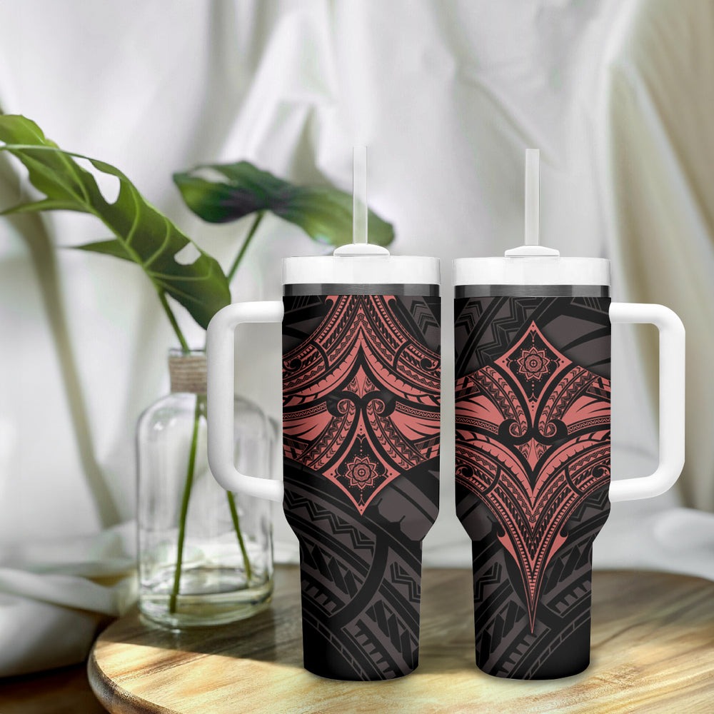 Feminine Polynesian Tumbler With Handle Mandala Tattoo Style TS04 Feminine Polynesian Tumbler With Handle Mandala Tattoo Style TS04