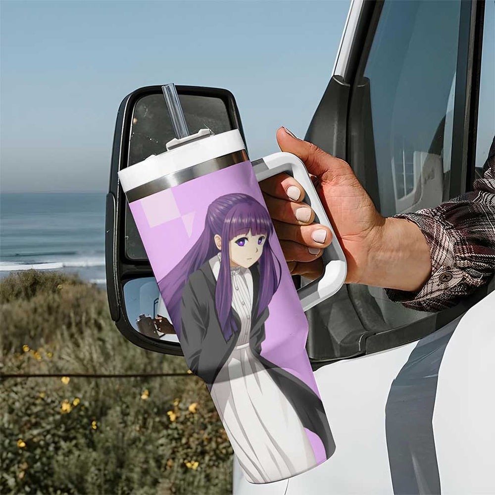 Fern - Frieren Tumbler With Handle Anime Style TS04 Fern - Frieren Tumbler With Handle Anime Style TS04