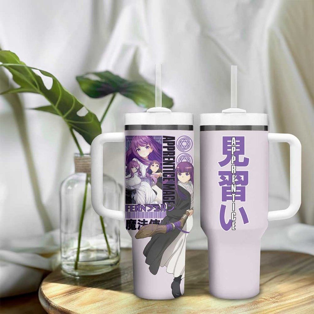 Fern V2 Frieren Beyond Journeys End Tumbler With Handle Anime Style TS04 Fern V2 Frieren Beyond Journeys End Tumbler With Handle Anime Style TS04