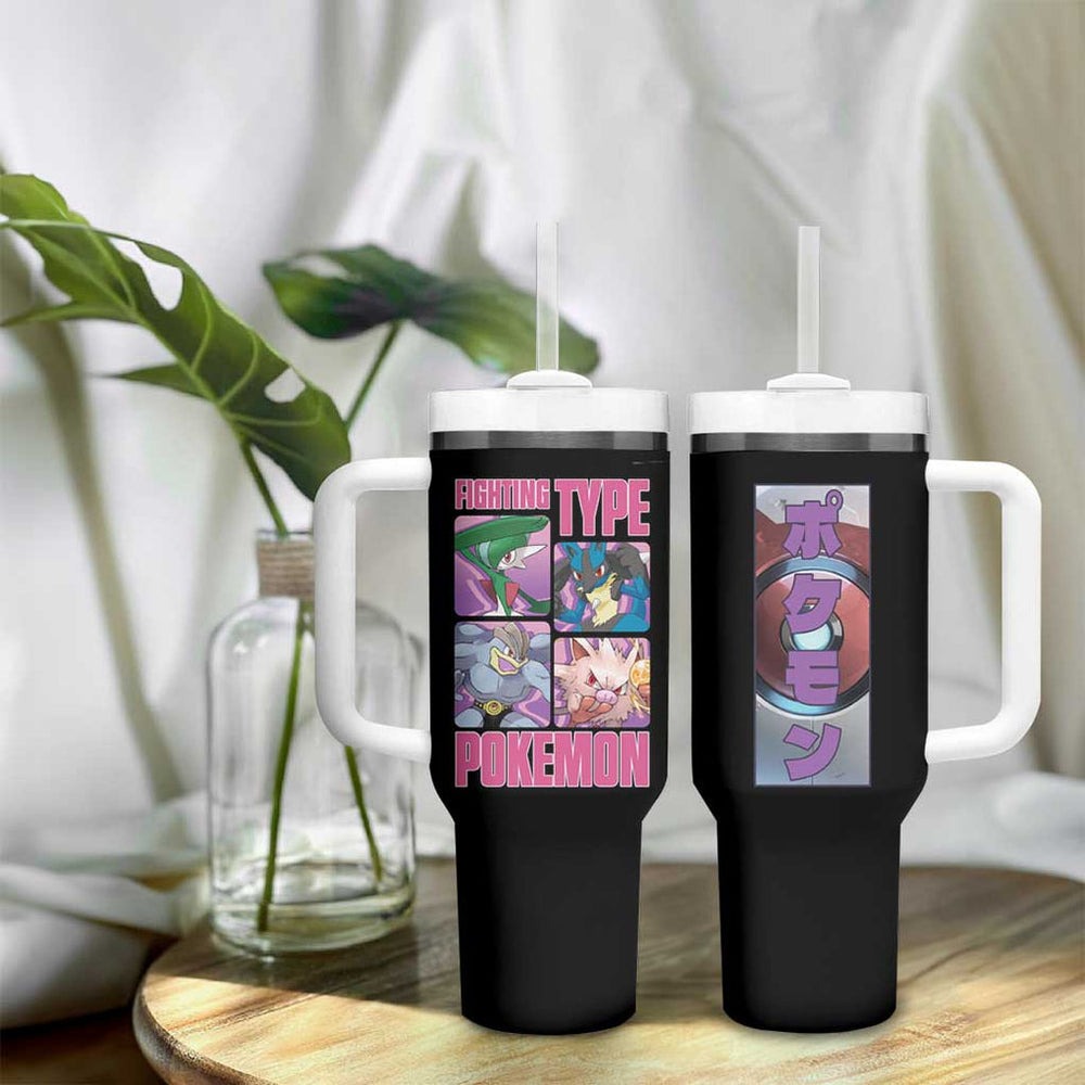 Fighting Type Poke Tumbler With Handle Anime Style TS04