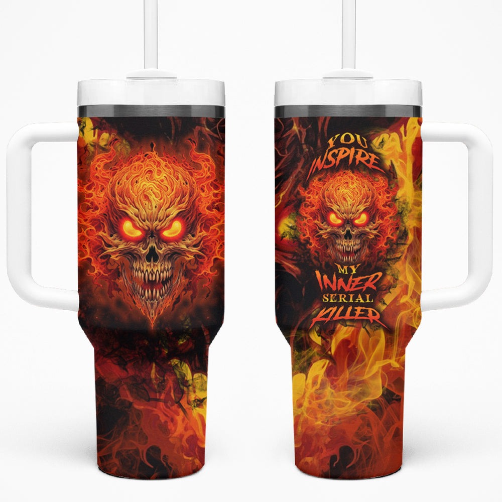 Fire Skull Tumbler With Handle Dead Fire Skeleton Scream DT01 Fire Skull Tumbler With Handle Dead Fire Skeleton Scream DT01