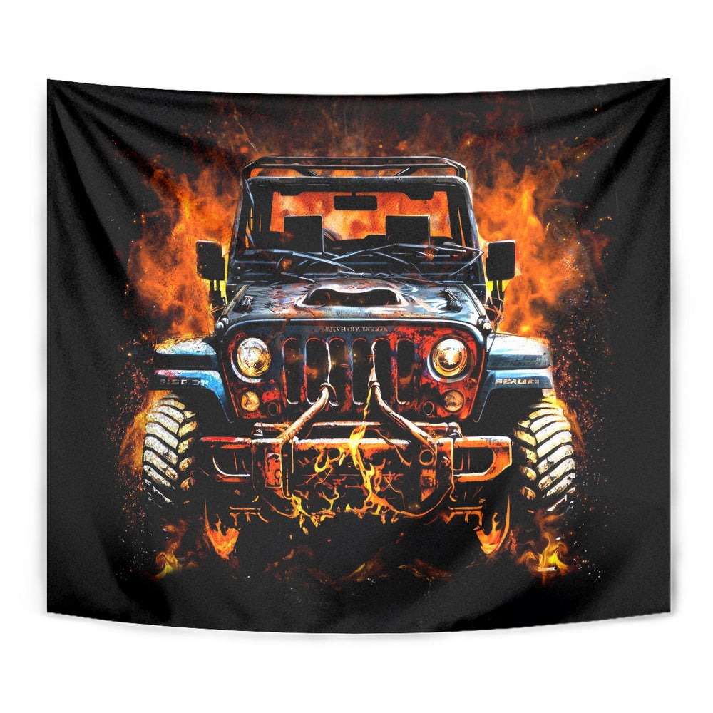 Flame Jeep Tapestry I'm The Black Jeep Of The Family DT01