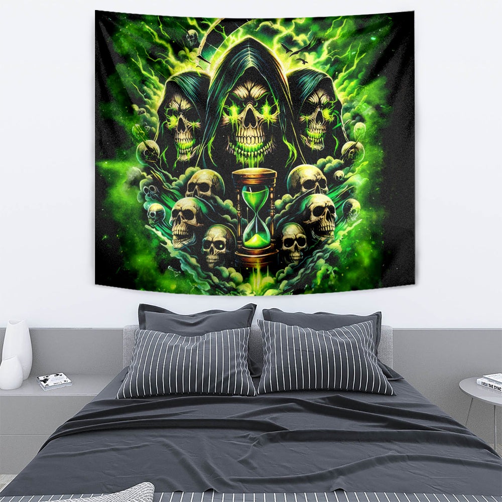 Flame Skull Tapestry I Have 3 Sides Quite Sweet Funny Crazy And The Side You Never See DT01