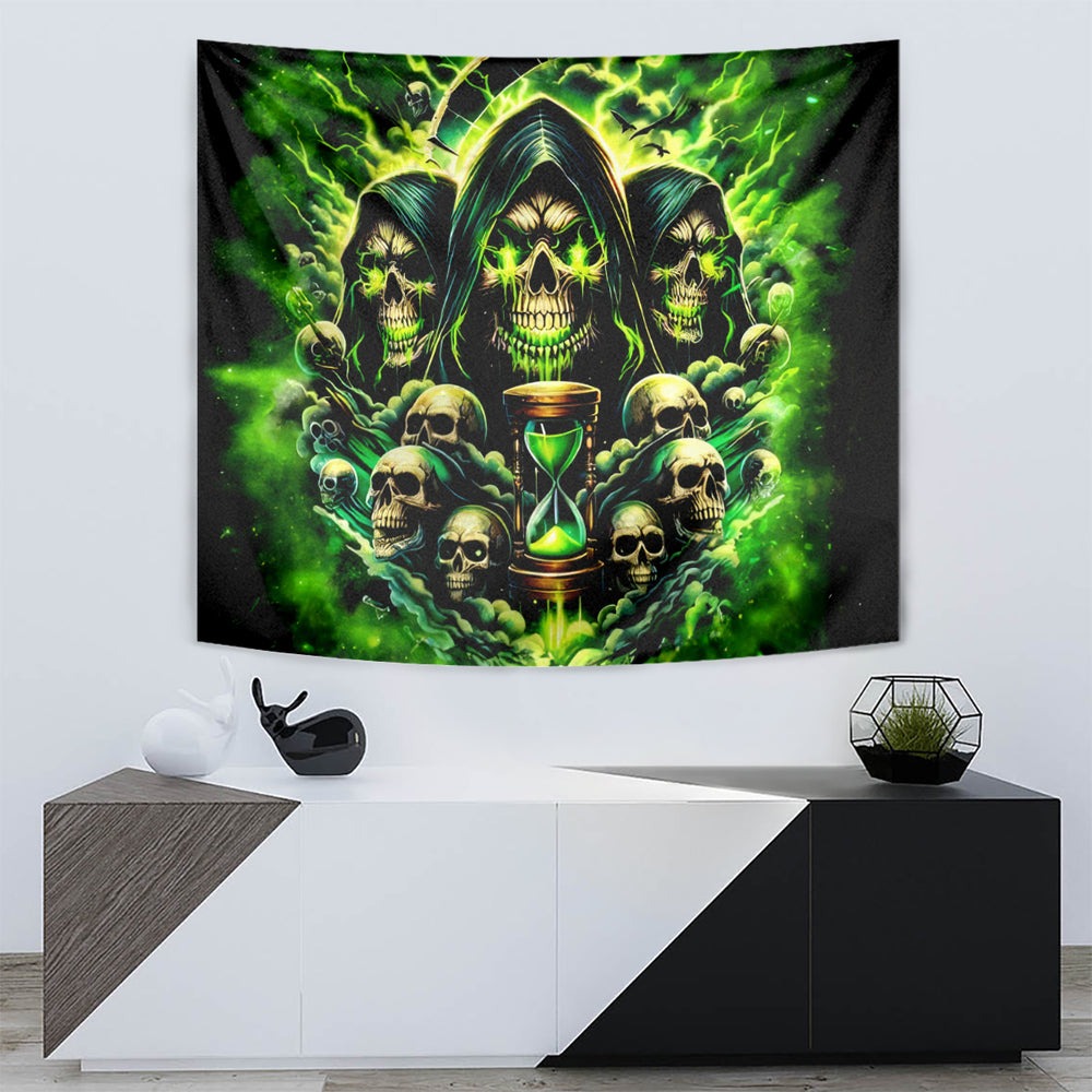 Flame Skull Tapestry I Have 3 Sides Quite Sweet Funny Crazy And The Side You Never See DT01