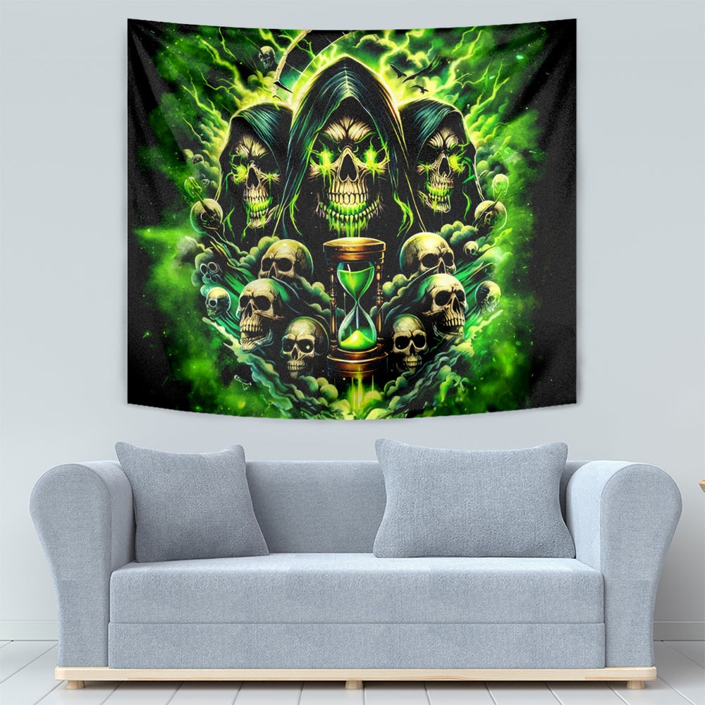 Flame Skull Tapestry I Have 3 Sides Quite Sweet Funny Crazy And The Side You Never See DT01