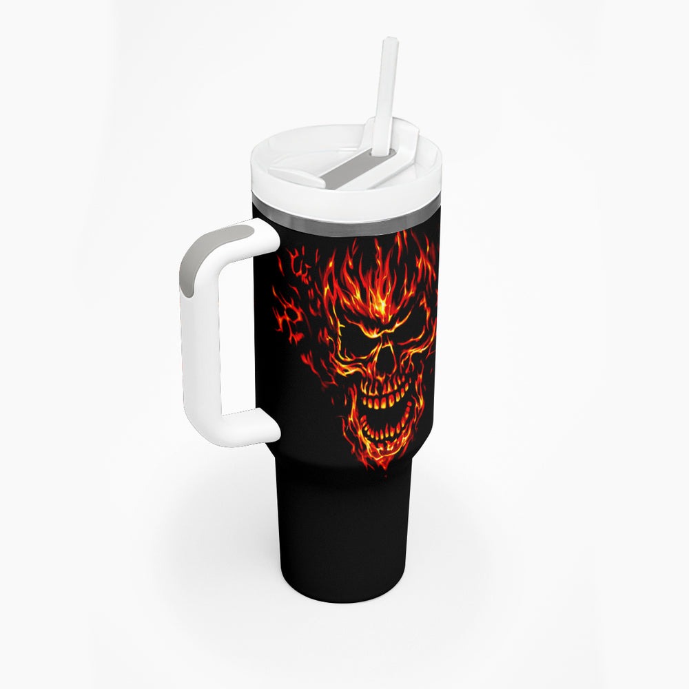Flame Skull Tumbler With Handle Flame Skeleton Inside My Body DT01 Flame Skull Tumbler With Handle Flame Skeleton Inside My Body DT01