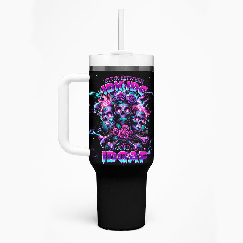 Flower Skull Tumbler With Handle I'm A Bitch With A Low Bullshiit Tolrange Don't Try Me DT01 Flower Skull Tumbler With Handle I'm A Bitch With A Low Bullshiit Tolrange Don't Try Me DT01