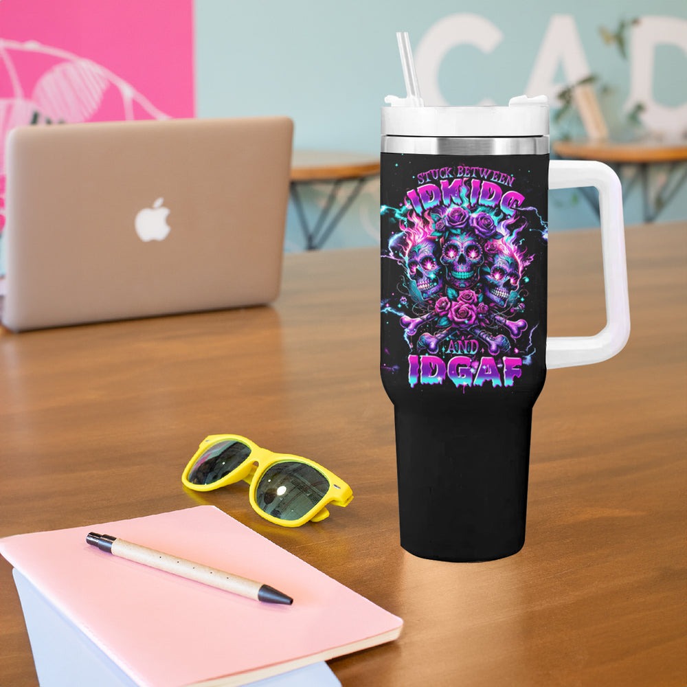 Flower Skull Tumbler With Handle I'm A Bitch With A Low Bullshiit Tolrange Don't Try Me DT01 Flower Skull Tumbler With Handle I'm A Bitch With A Low Bullshiit Tolrange Don't Try Me DT01