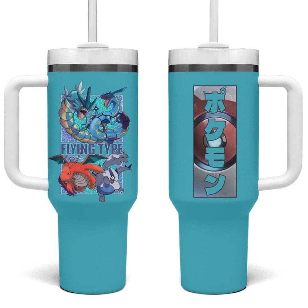 Flying Type Poke Tumbler With Handle Anime Style TS04