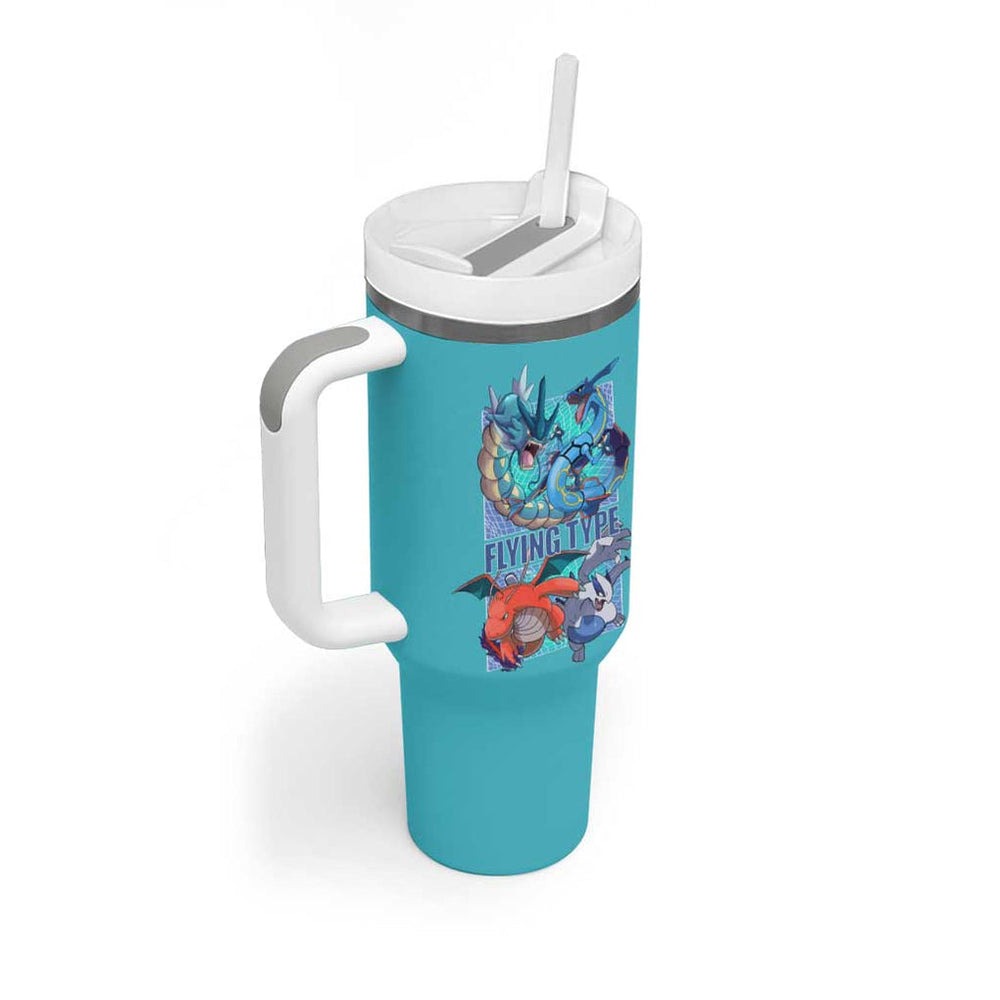 Flying Type Poke Tumbler With Handle Anime Style TS04