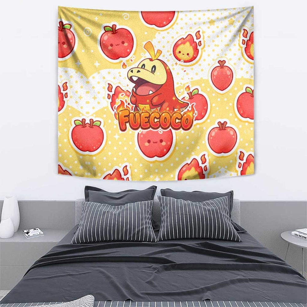 Fuecoco Tapestry Kawaii Apple Flame Pop Art TS04 Fuecoco Tapestry Kawaii Apple Flame Pop Art TS04